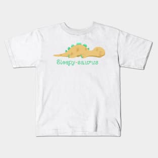 Sleepy-saurus (yellow dinosaur) Kids T-Shirt